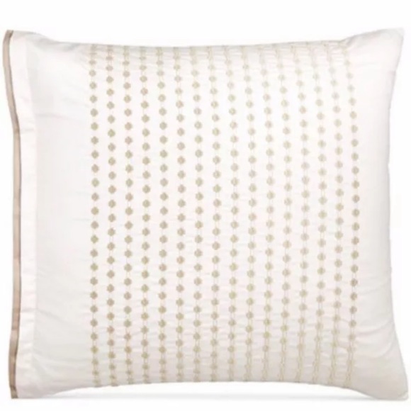 Set of 2 Hotel Collection Emblem EURO Shams Embroidered Pima Cotton Taupe/Bronze
